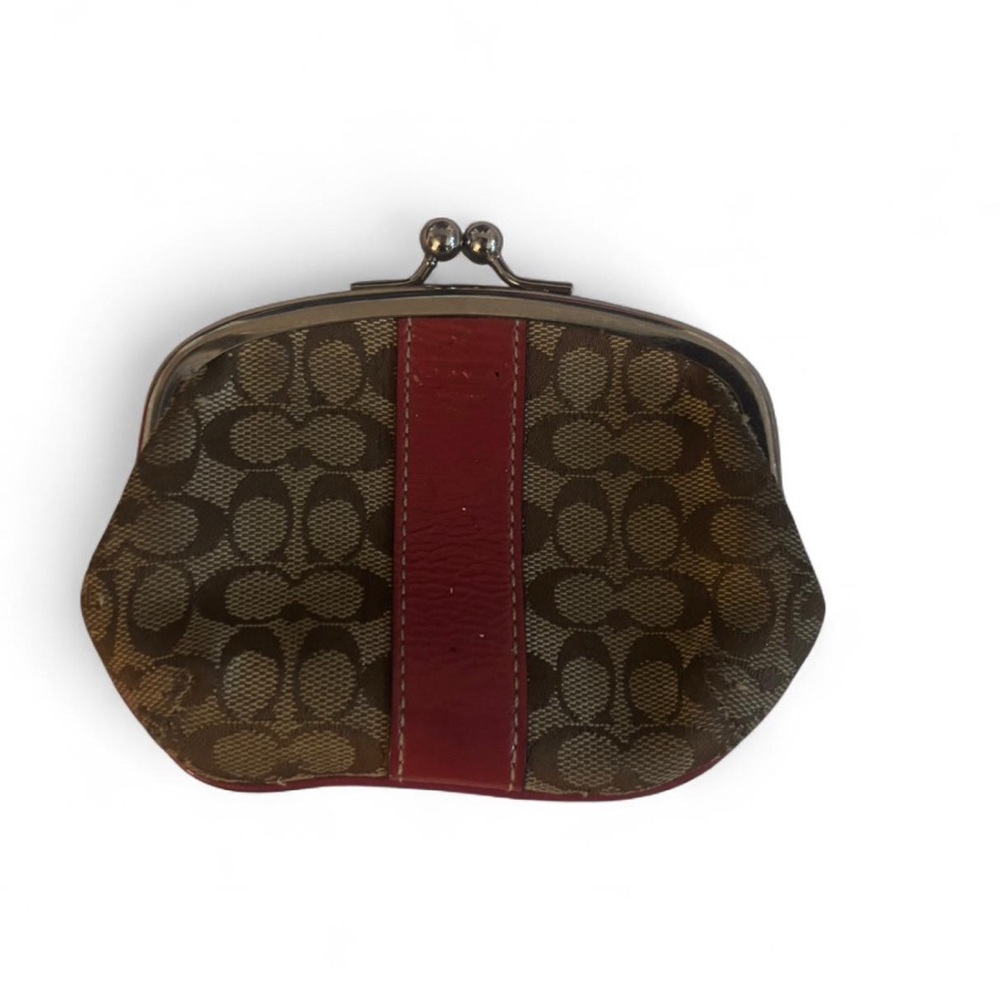 Brown and Red Women's Coin Purse